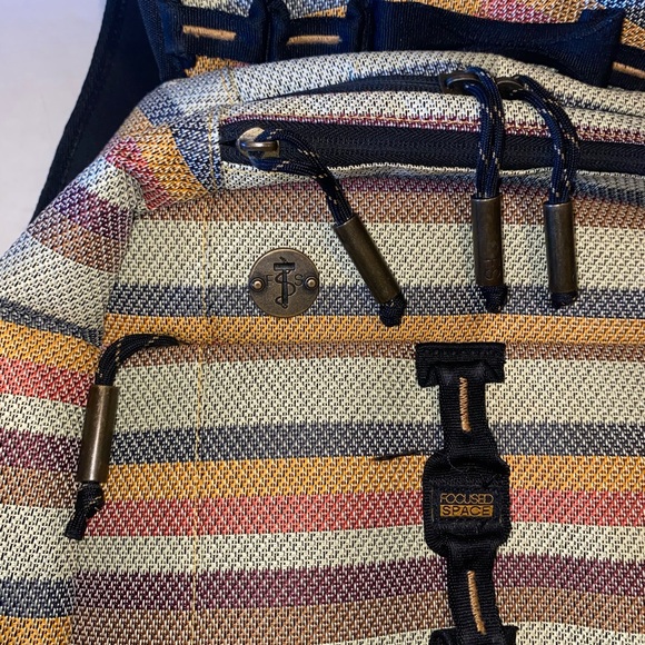 Focused Space Striped Backpack Natural Colors Preloved - Picture 3 of 8